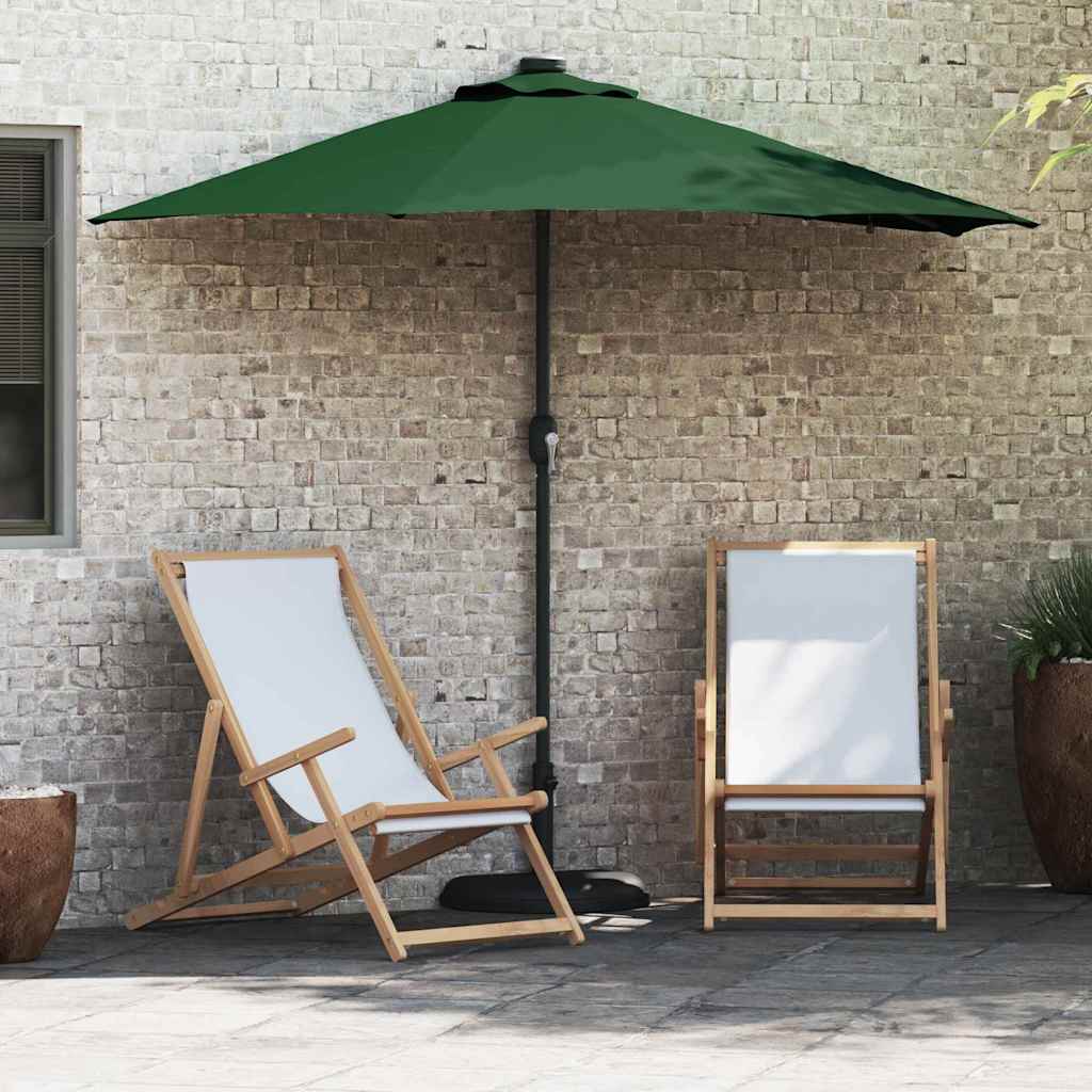 vidaXL Tuinparasol met LED -striplichten Zand 294 x 150 x 223 cm Stof