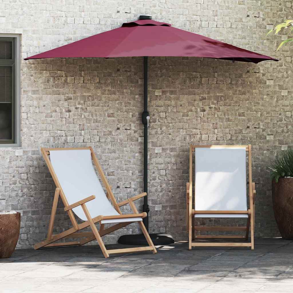 vidaXL Tuinparasol met LED -striplichten Zand 294 x 150 x 223 cm Stof
