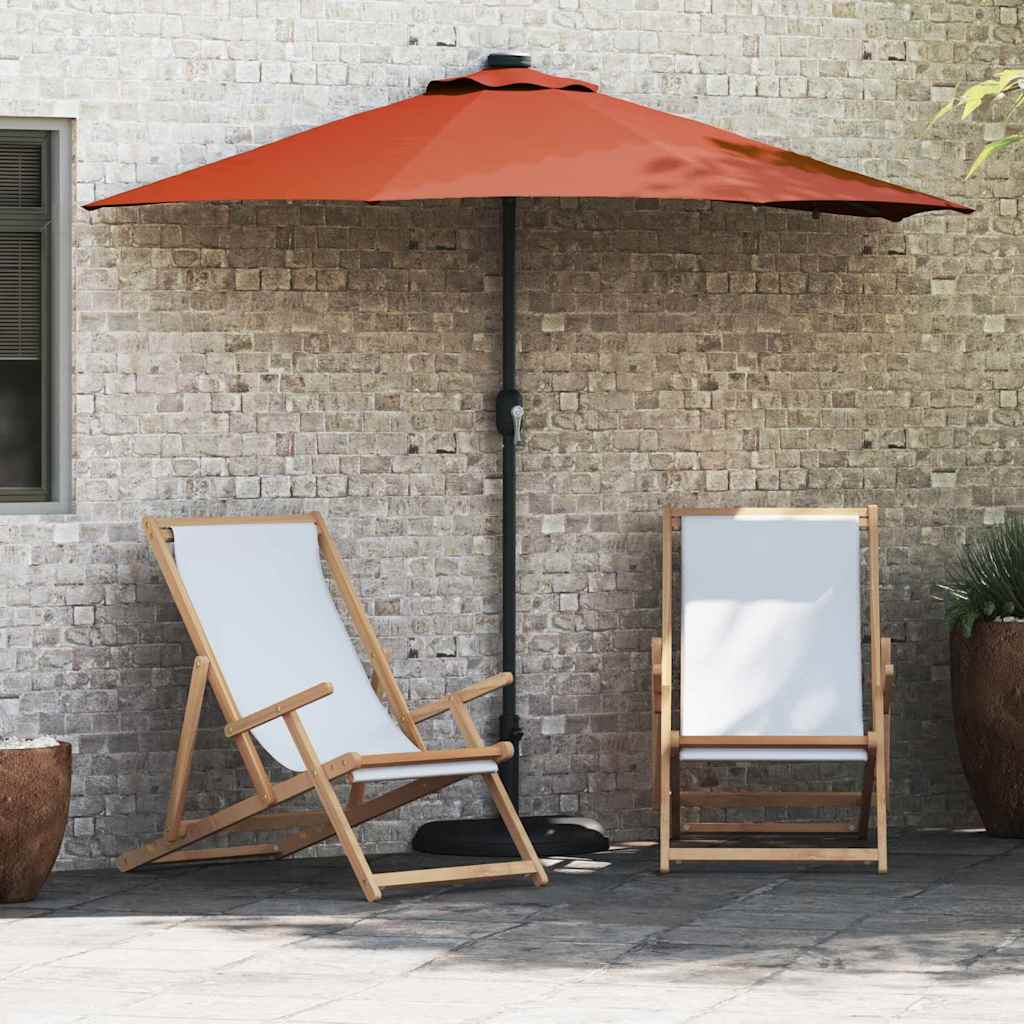 vidaXL Tuinparasol met LED -striplichten Zand 294 x 150 x 223 cm Stof