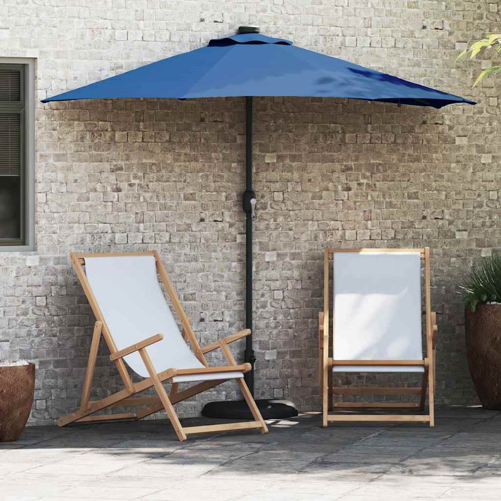 vidaXL Tuinparasol met LED -striplichten Zand 294 x 150 x 223 cm Stof