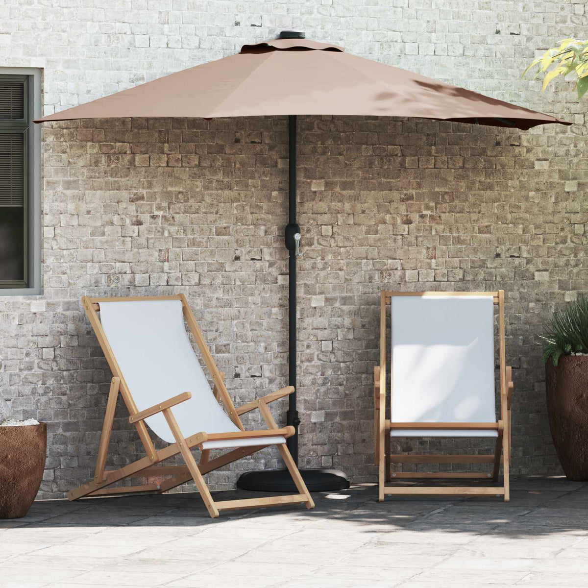 vidaXL Tuinsaal Half Zand 294 x 150 x 224 cm Stof