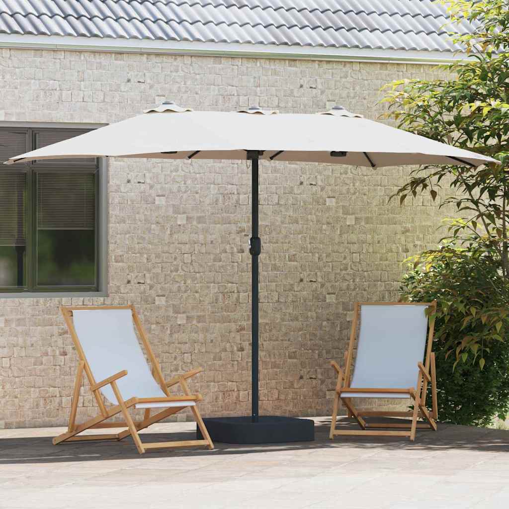 vidaXL Tuinparasol Zand 385 x 209 x 244 cm Stof