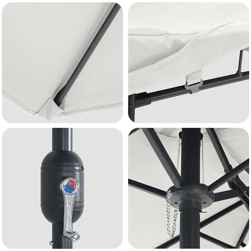 vidaXL Tuinparasol Zand 385 x 209 x 244 cm Stof