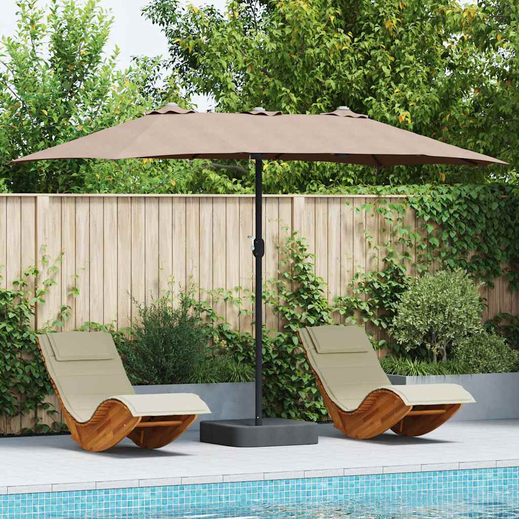 vidaXL Tuinparasol Zand 385 x 209 x 244 cm Stof
