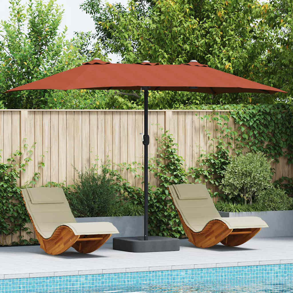 vidaXL Tuinparasol Zand 385 x 209 x 244 cm Stof