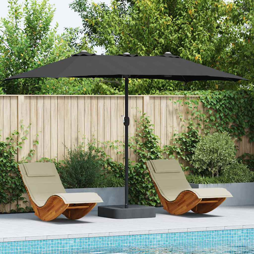 vidaXL Tuinparasol Zand 385 x 209 x 244 cm Stof