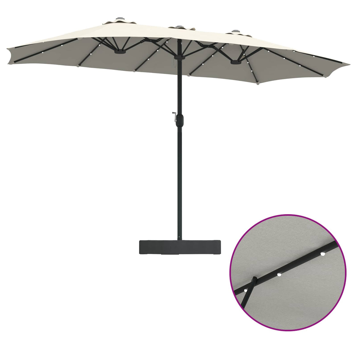 vidaXL Tuinparasol Zand 385 x 209 x 244 cm Stof