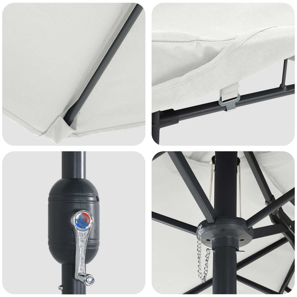 vidaXL Tuinparasol Zand 385 x 209 x 244 cm Stof