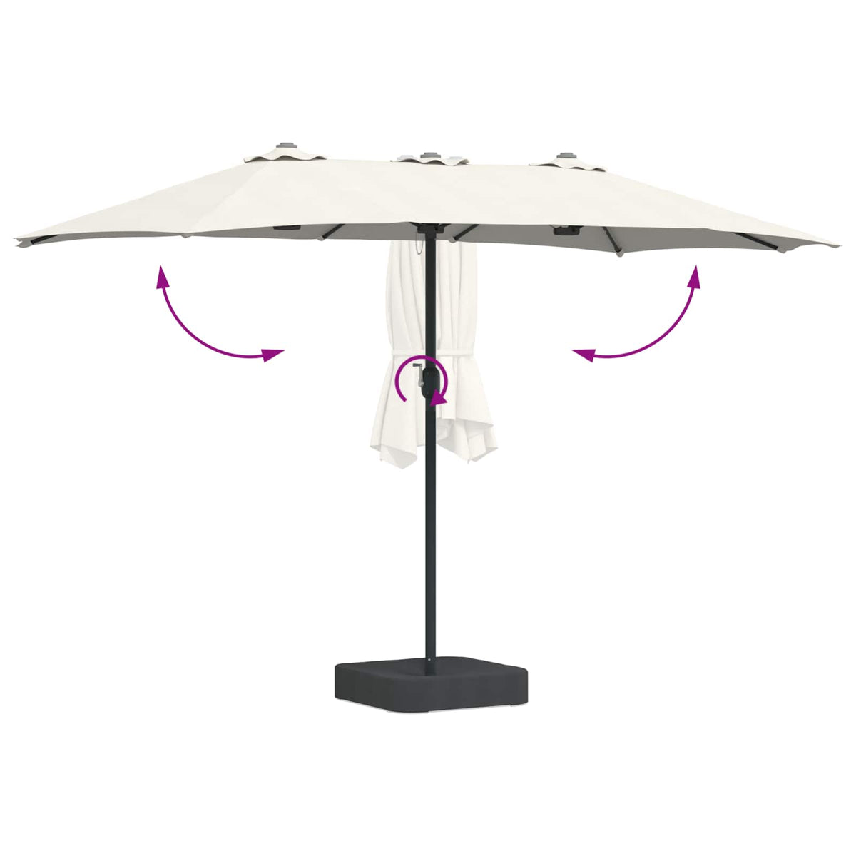 vidaXL Tuinparasol Zand 385 x 209 x 244 cm Stof