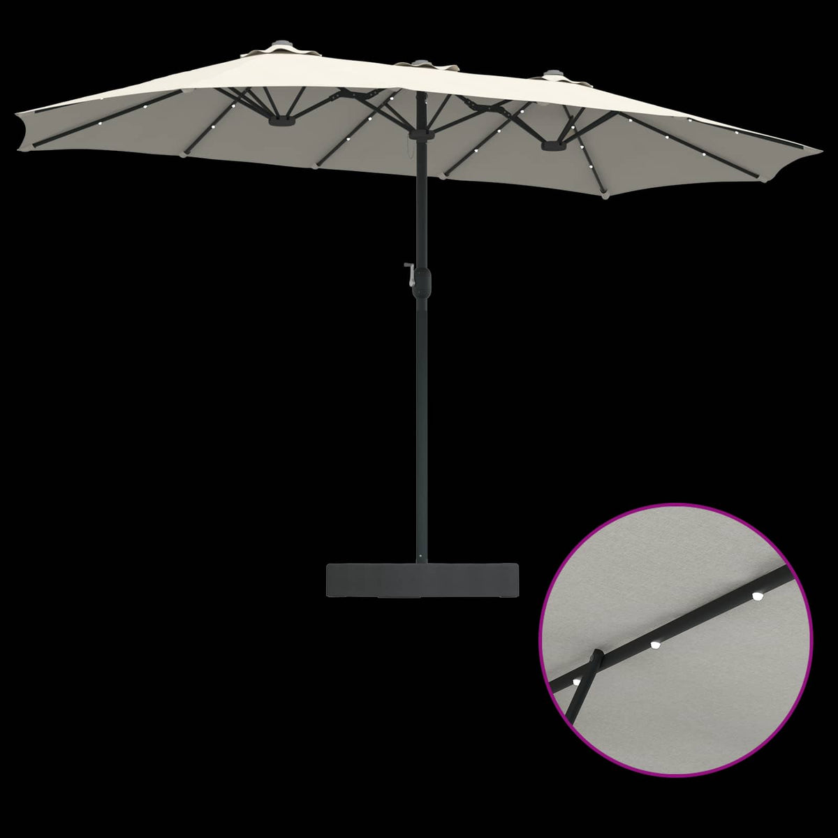 vidaXL Tuinparasol Zand 385 x 209 x 244 cm Stof