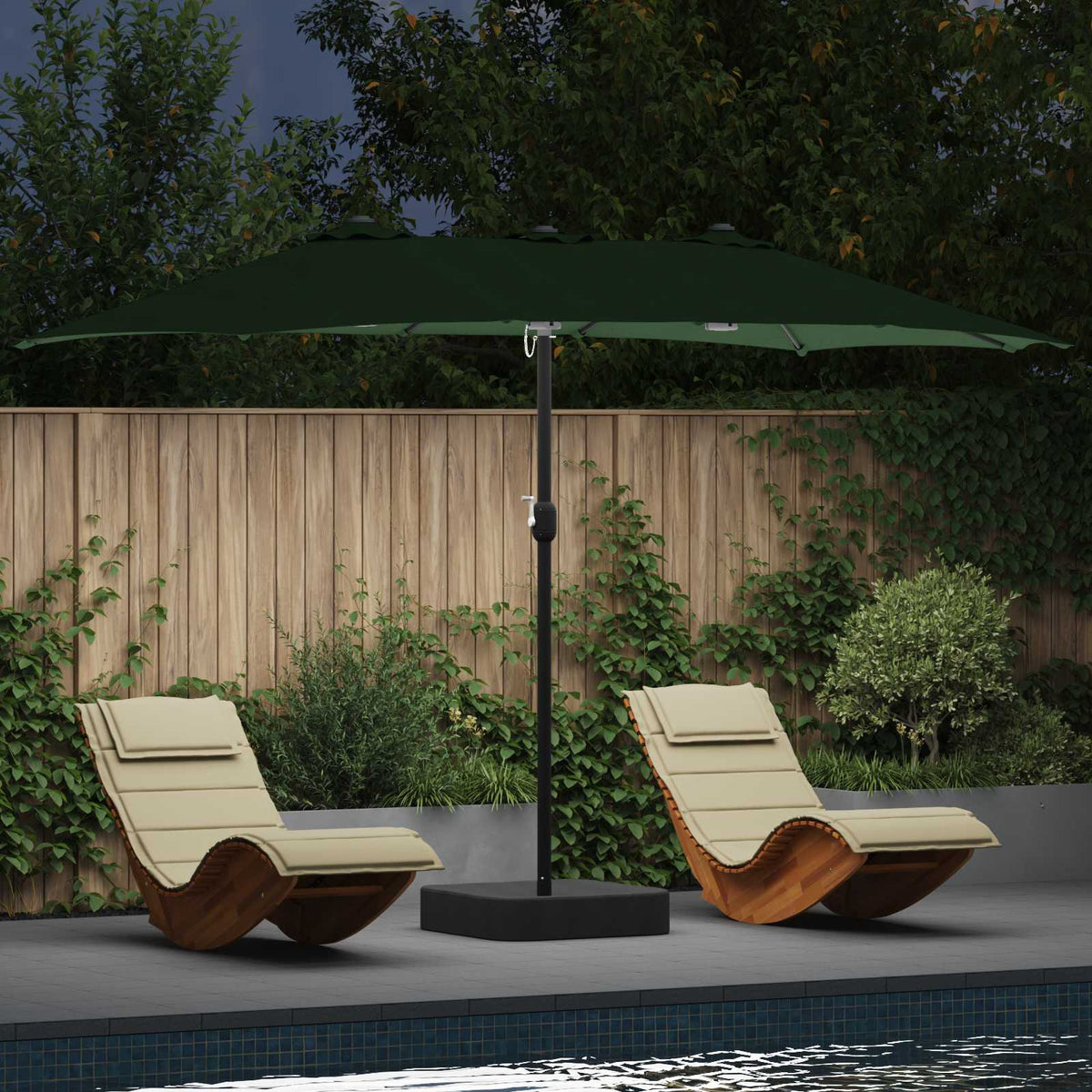 vidaXL Tuinparasol Zand 385 x 209 x 244 cm Stof