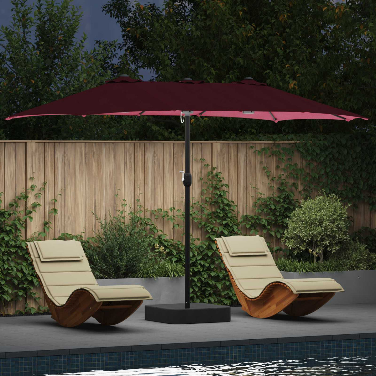 vidaXL Tuinparasol Zand 385 x 209 x 244 cm Stof