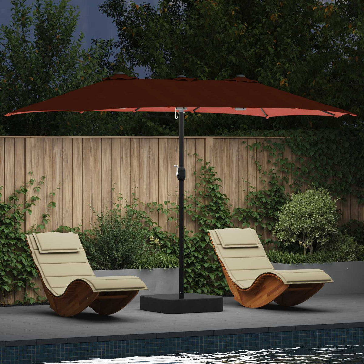 vidaXL Tuinparasol Zand 385 x 209 x 244 cm Stof