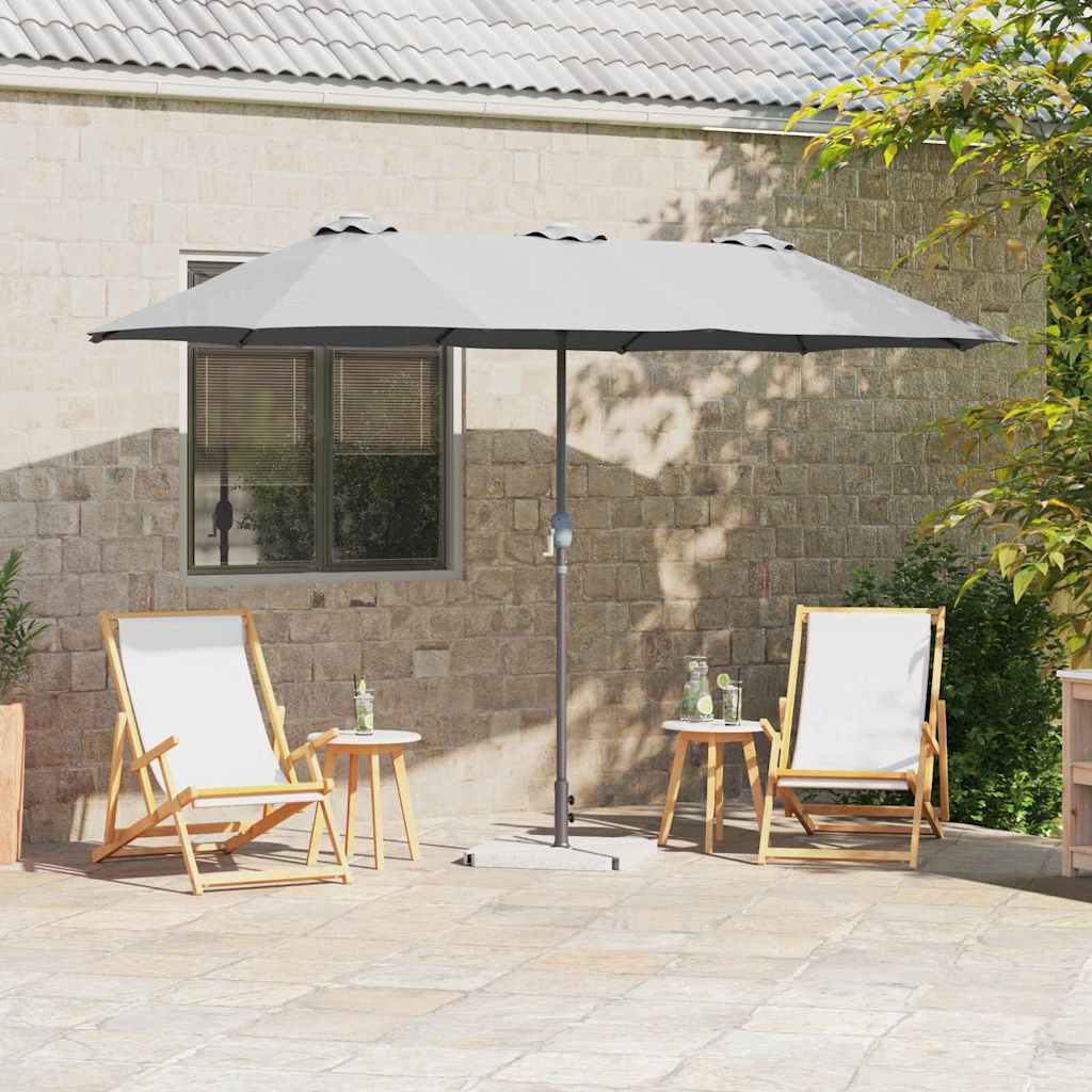 vidaXL Tuinparasol Zand 370 x 197 x 239 cm Poedergecoat staal