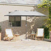 vidaXL Tuinparasol Zand 370 x 197 x 239 cm Poedergecoat staal