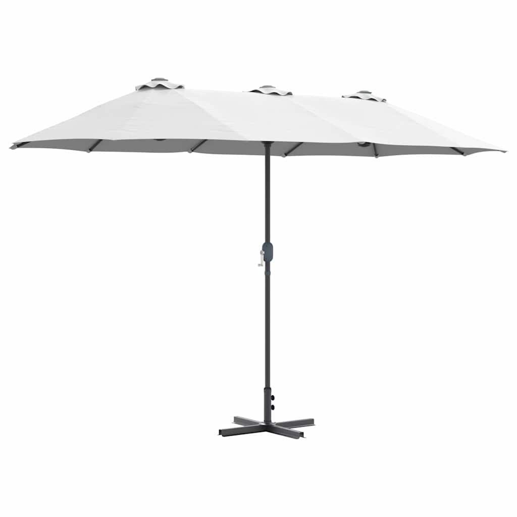 vidaXL Tuinparasol Zand 370 x 197 x 239 cm Poedergecoat staal