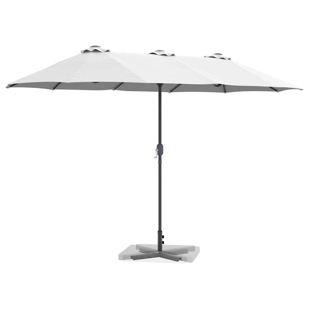 vidaXL Tuinparasol Zand 370 x 197 x 239 cm Poedergecoat staal