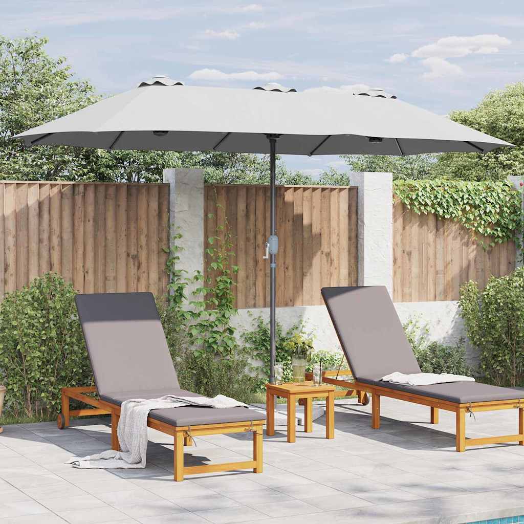 vidaXL Tuinparasol Zand 370 x 197 x 239 cm Poedergecoat staal