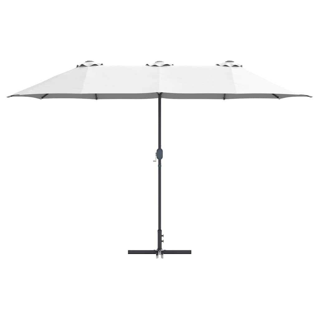 vidaXL Tuinparasol Zand 370 x 197 x 239 cm Poedergecoat staal