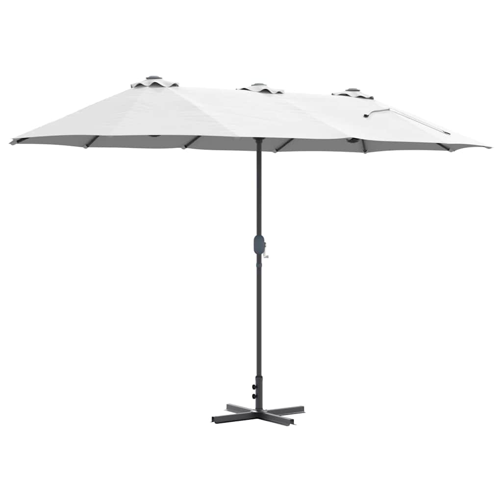 vidaXL Tuinparasol Zand 370 x 197 x 239 cm Poedergecoat staal