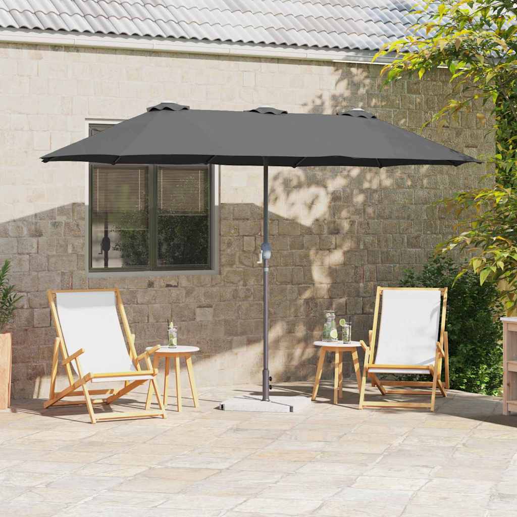vidaXL Tuinparasol Zand 370 x 197 x 239 cm Poedergecoat staal