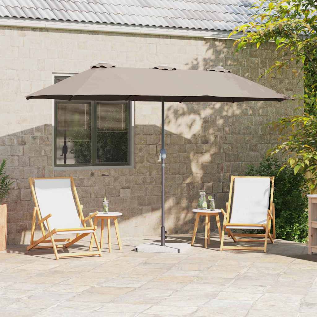 vidaXL Tuinparasol Zand 370 x 197 x 239 cm Poedergecoat staal