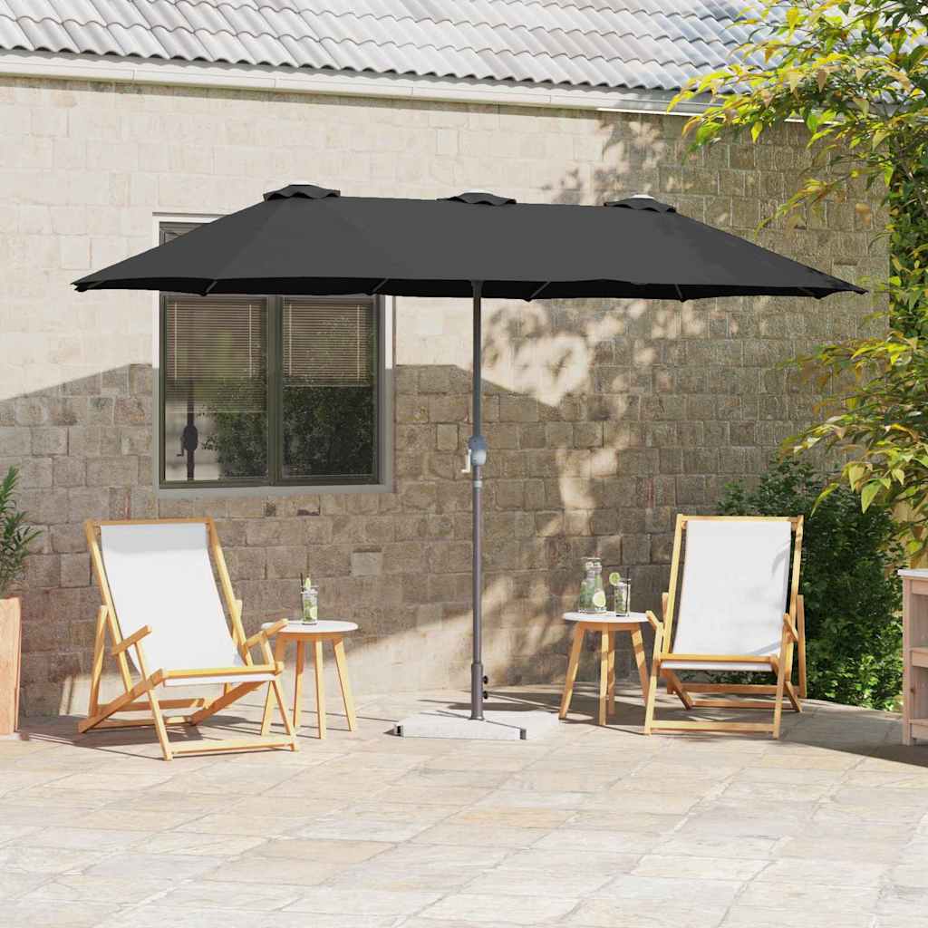 vidaXL Tuinparasol Zand 370 x 197 x 239 cm Poedergecoat staal