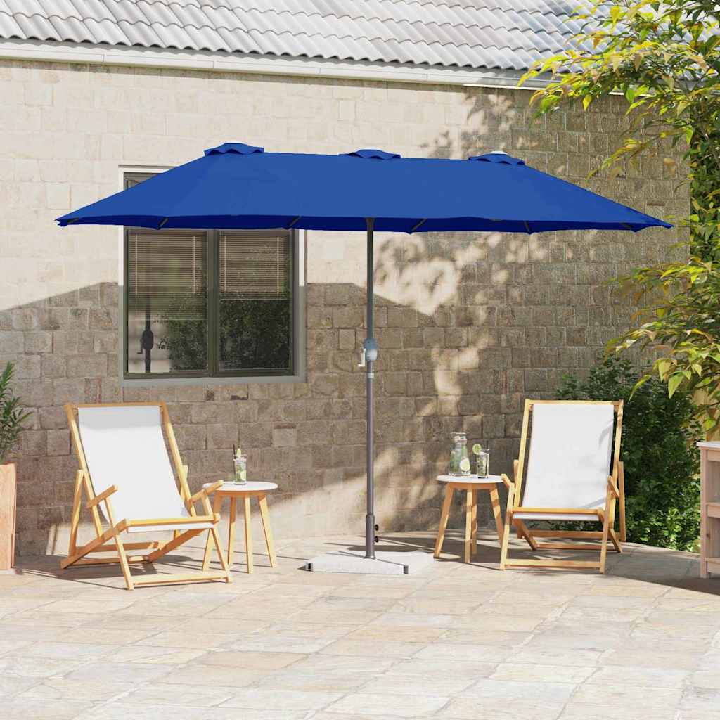 vidaXL Tuinparasol Zand 370 x 197 x 239 cm Poedergecoat staal