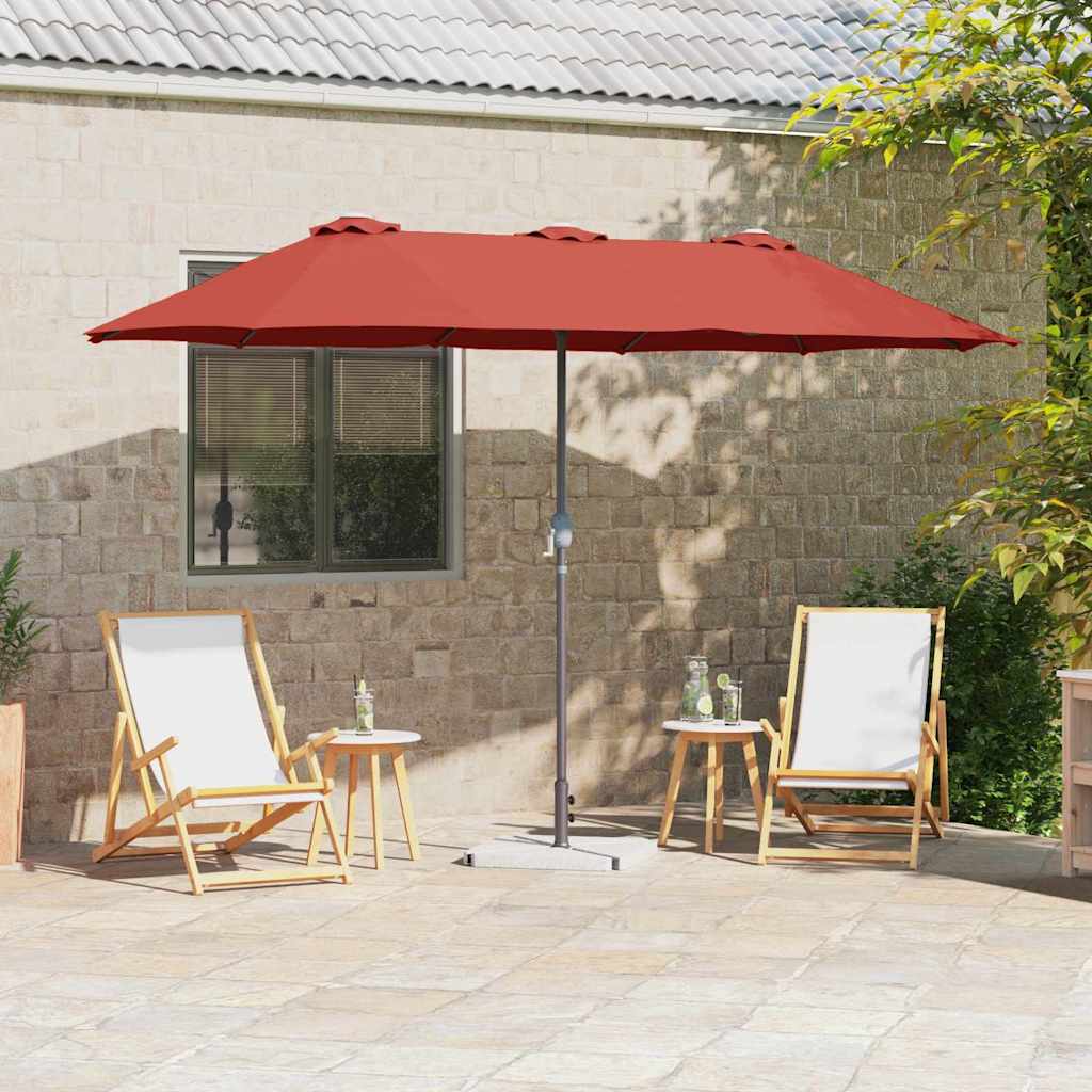 vidaXL Tuinparasol Zand 370 x 197 x 239 cm Poedergecoat staal