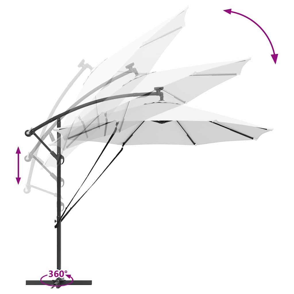vidaXL Cantilever Banana Parasol Zand 294 x 294 x 248 cm