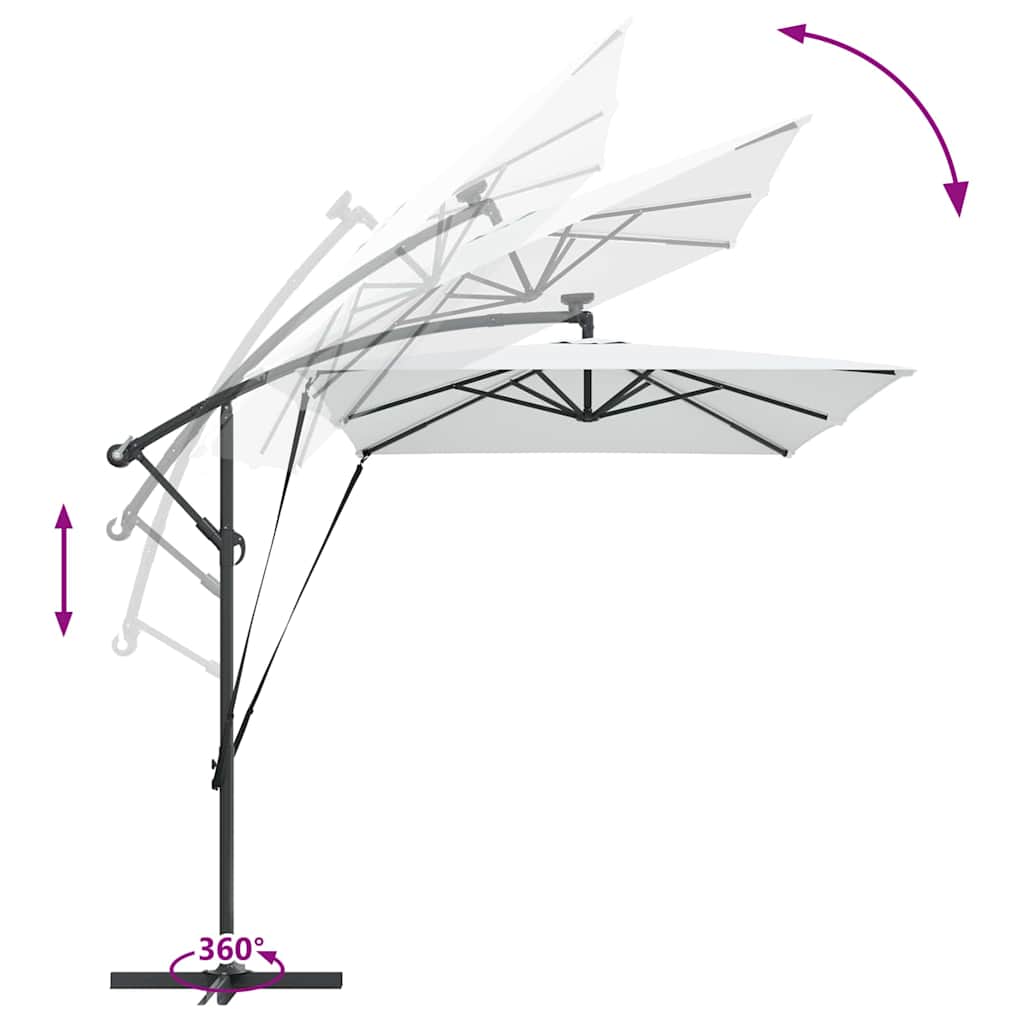 vidaXL Cantilever Banana Parasol Zand 294 x 200 x 254 cm