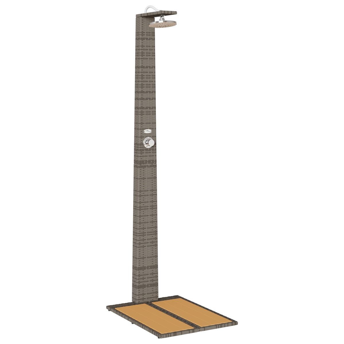 vidaXL Tuin Douche Grijs 60 x 80 x 214 cm Poly riet