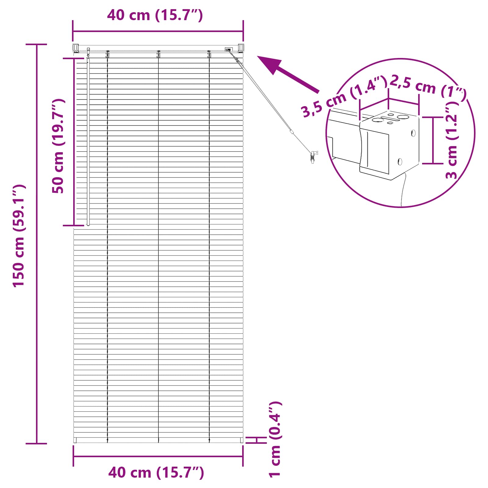 vidaXL Venetiaanse Blind Verstelbaar Zilvergrijs 150 x 40 cm PVC