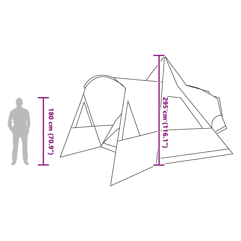 vidaXL Teepee Tent met dak met opslag Groen 720 x 465 x 295 cm