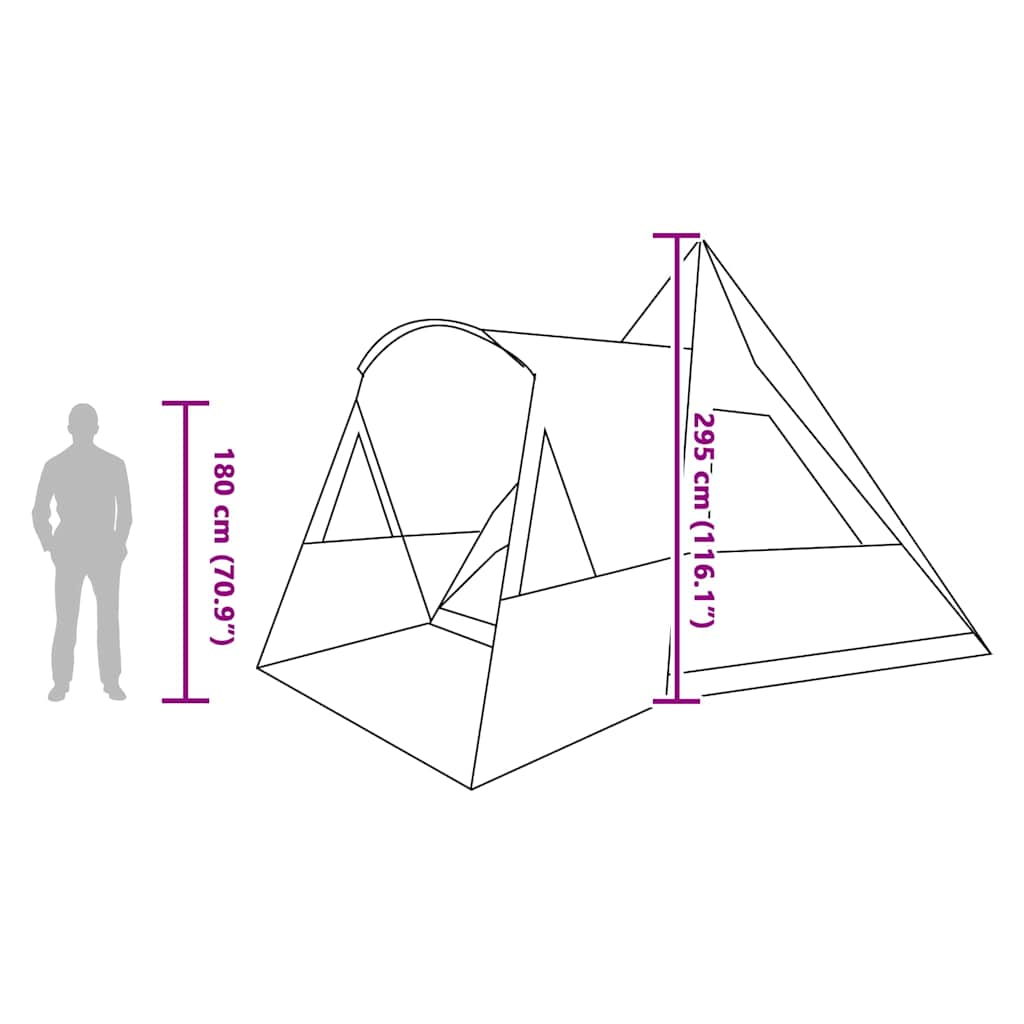 vidaXL Teepee Tent met dak met opslag Groen 545 x 450 x 295 cm