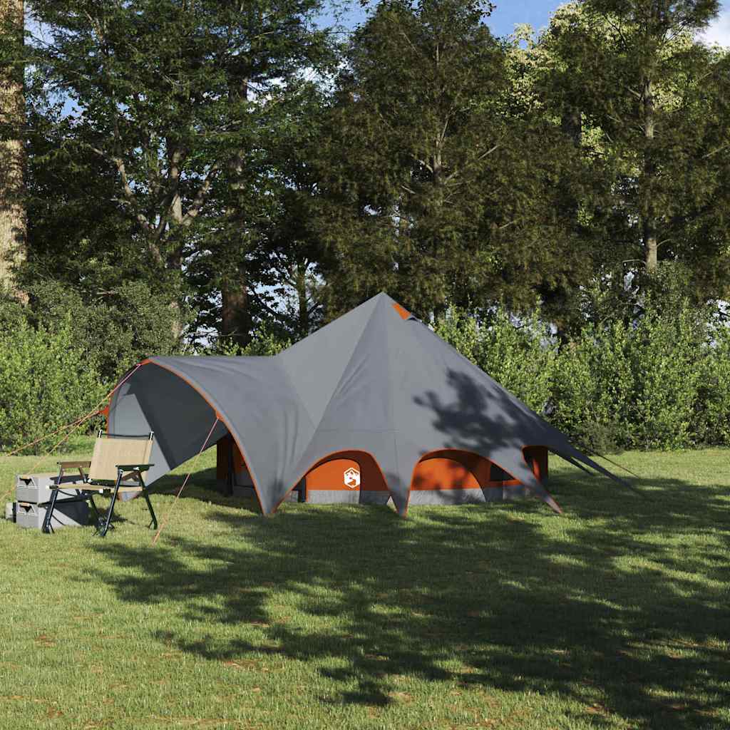 vidaXL Teepee Tent met dak Groen en Grijs 600 x 600 x 347 cm