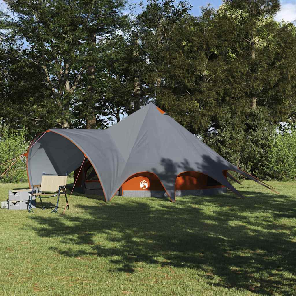 vidaXL Teepee Tent met dak Groen en Grijs 600 x 600 x 347 cm