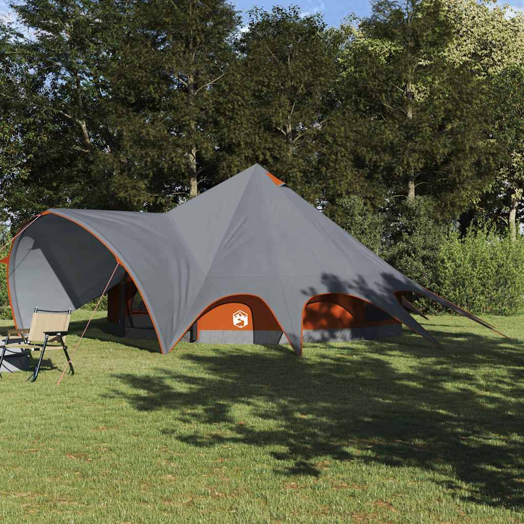 vidaXL Teepee Tent met dak Groen en Grijs 600 x 600 x 347 cm