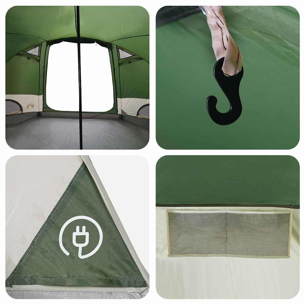 vidaXL Koepeltent met dak met opslag Groen 505 x 450 x 248 cm