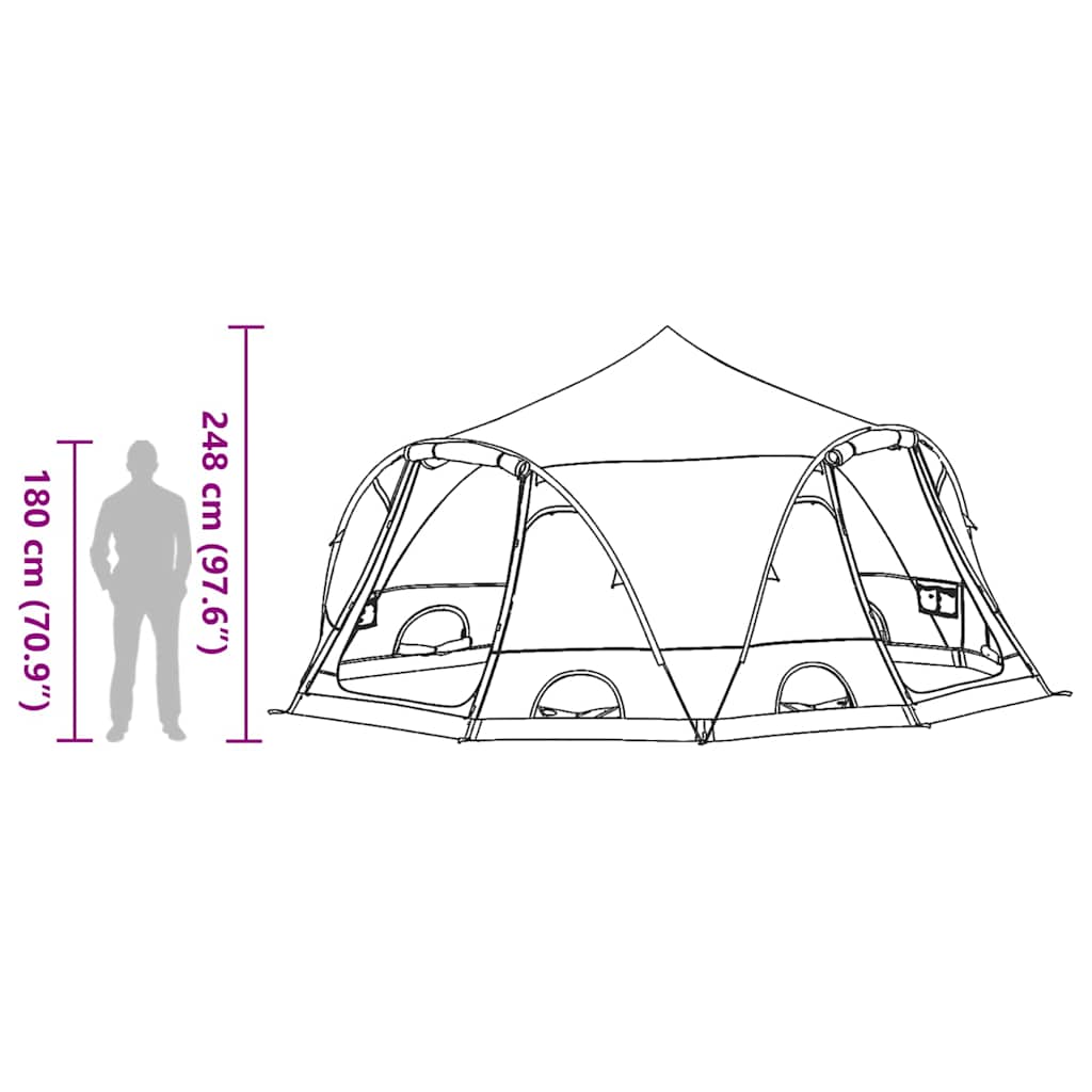 vidaXL Koepeltent met dak met opslag Groen 505 x 450 x 248 cm