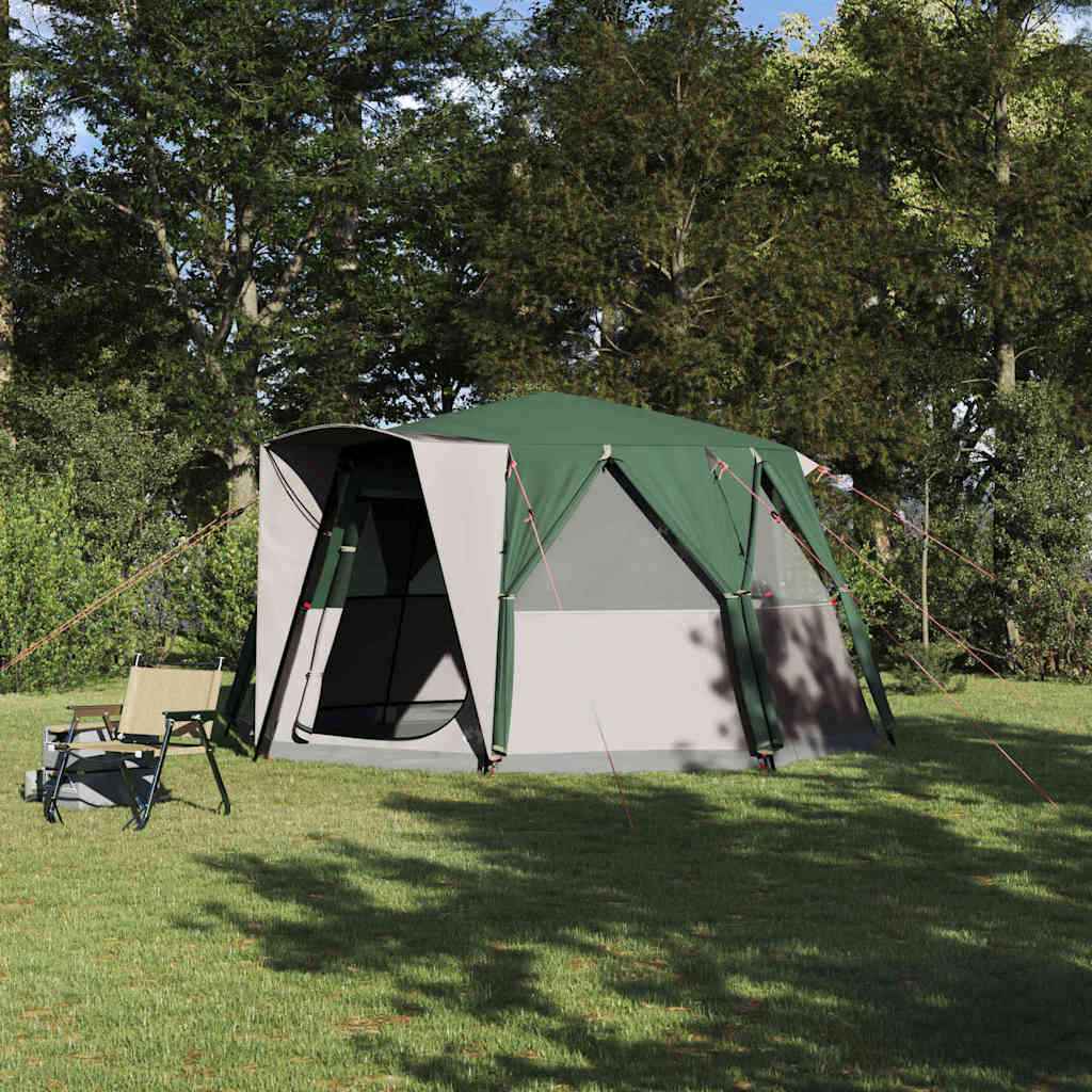 vidaXL Huisje Tent met dak met opslag Groen 425 x 396 x 222 cm