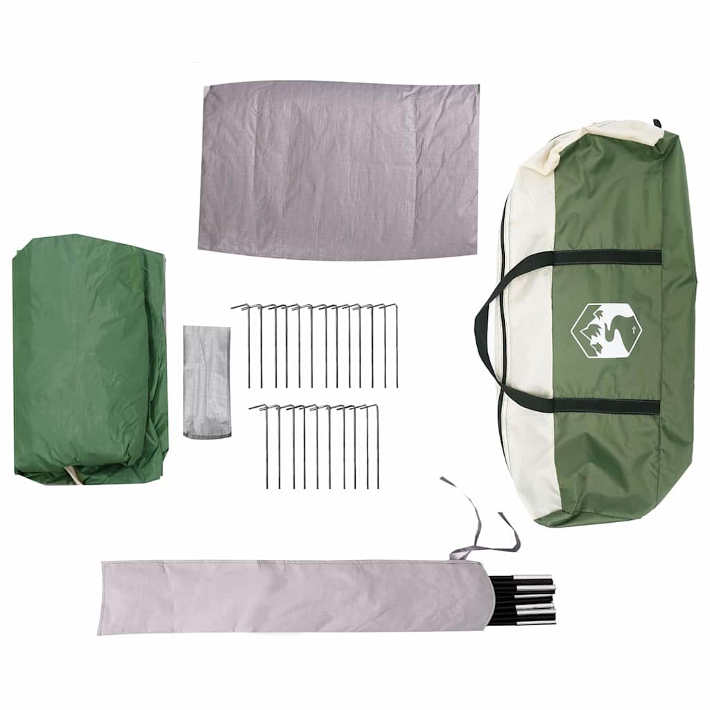vidaXL Huisje Tent met dak met opslag Groen 425 x 396 x 222 cm