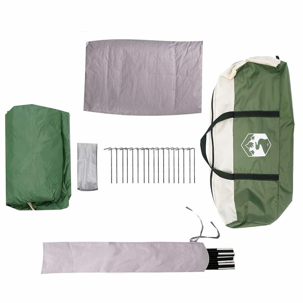 vidaXL Huisje Tent met dak met opslag Groen 400 x 350 x 212 cm