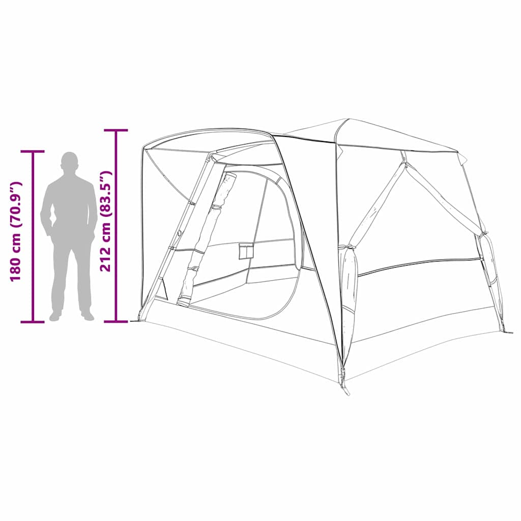 vidaXL Huisje Tent met dak met opslag Groen 400 x 350 x 212 cm