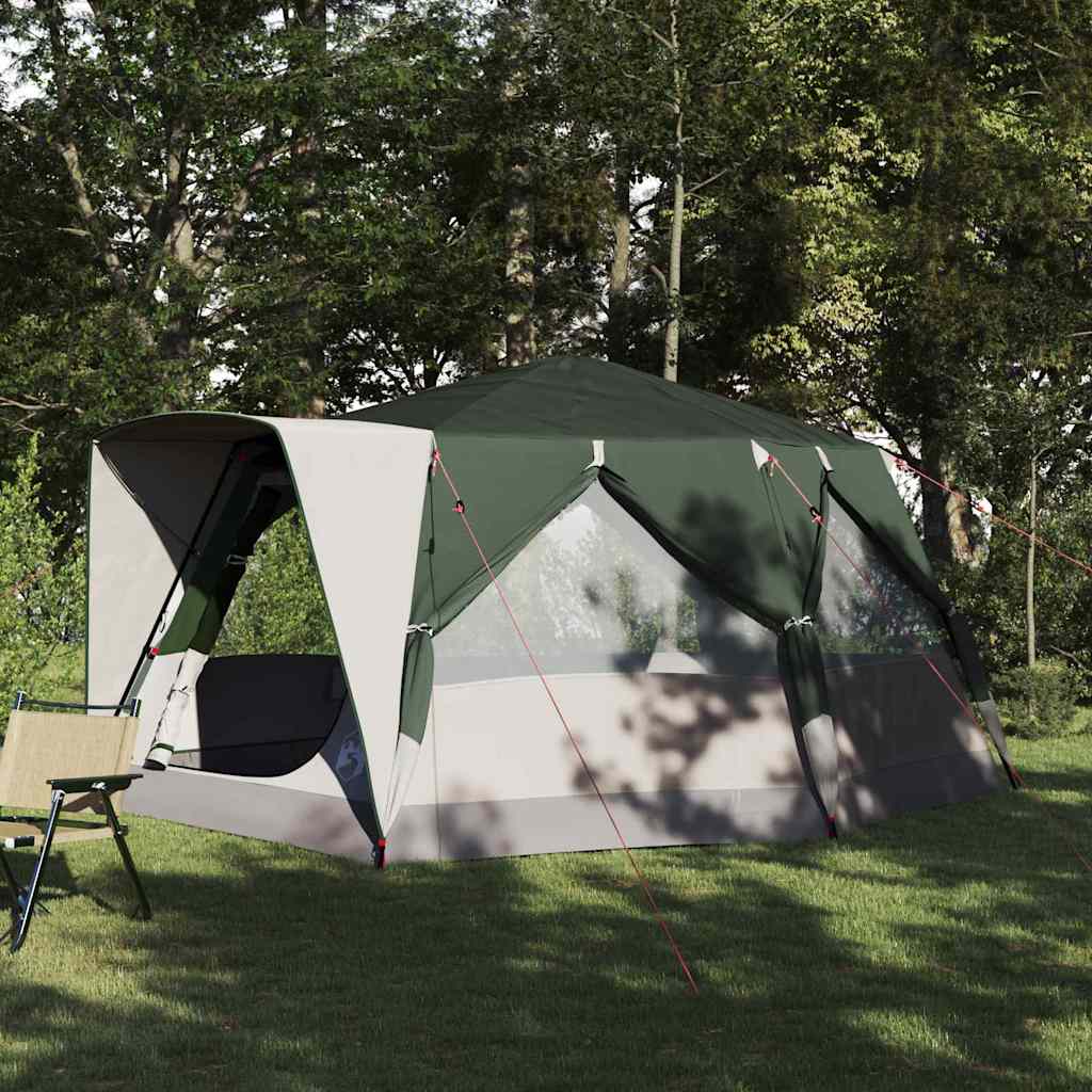 vidaXL Huisje Tent met dak met opslag Groen 400 x 350 x 212 cm
