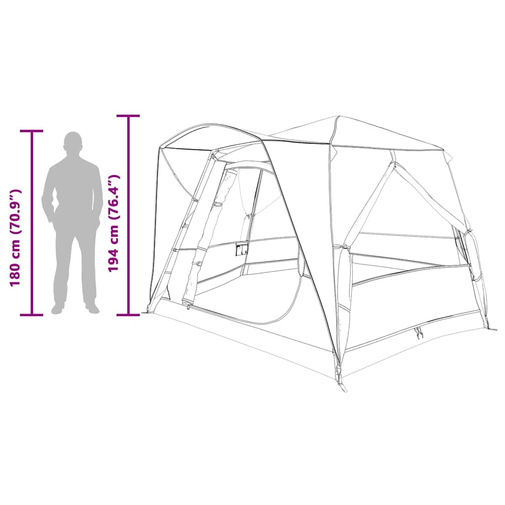 vidaXL Huisje Tent met dak met opslag Groen en Wit 333 x 317 x 194 cm
