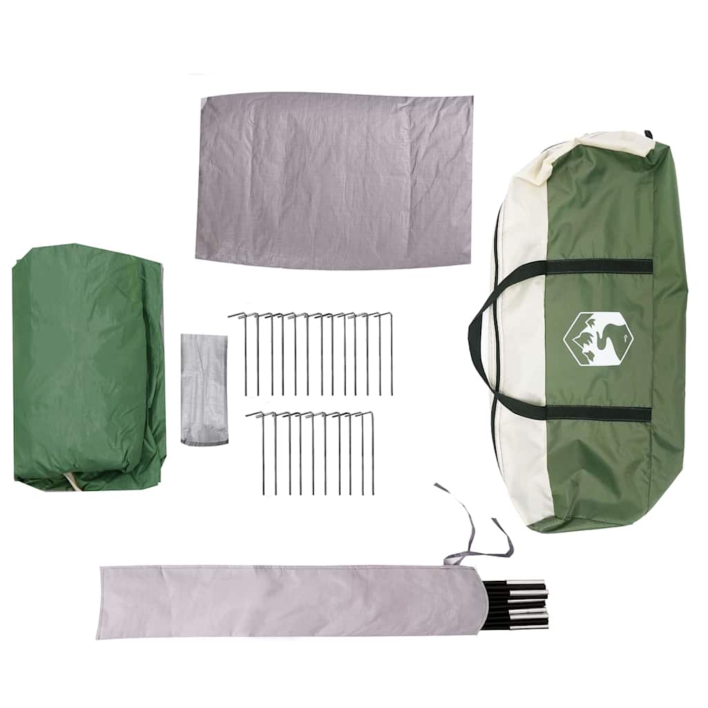 vidaXL Huisje Tent met dak met opslag Groen en Wit 320 x 320 x 203 cm