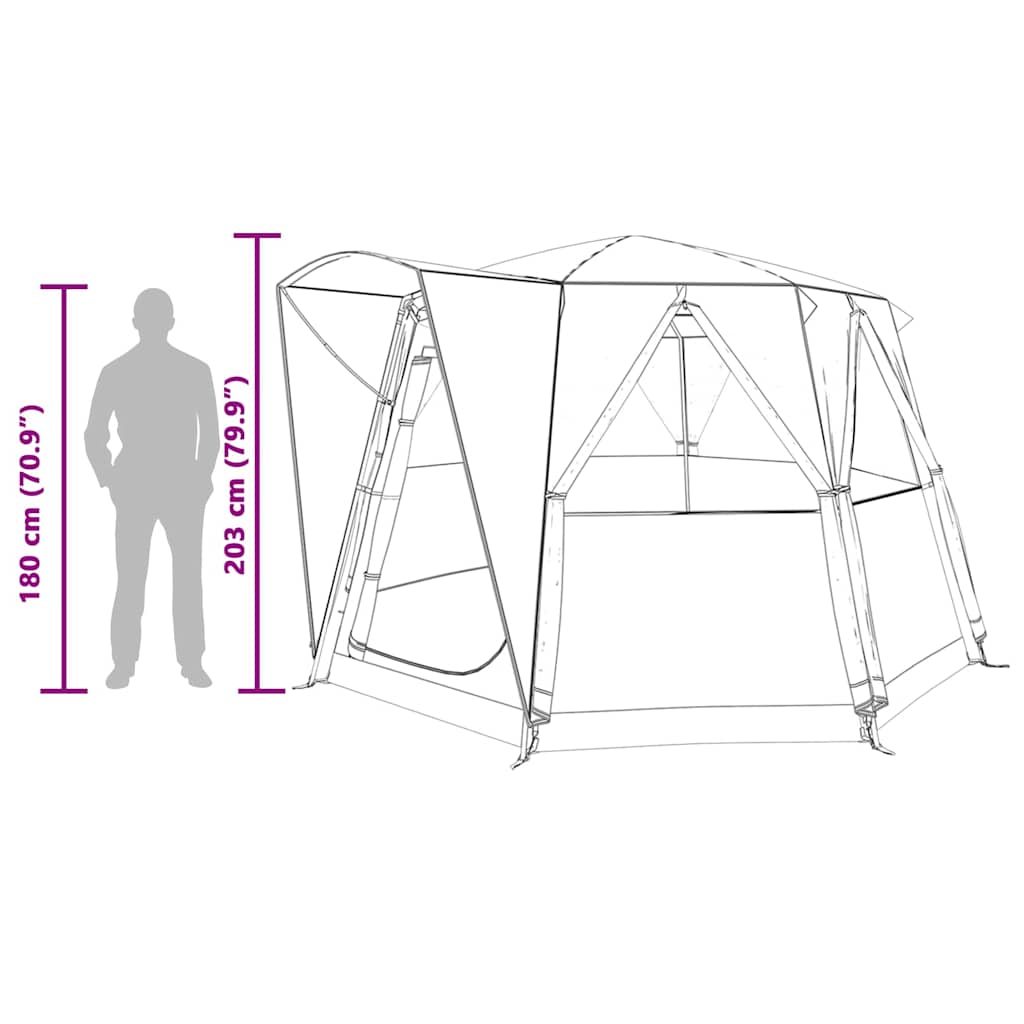 vidaXL Huisje Tent met dak met opslag Groen en Wit 320 x 320 x 203 cm