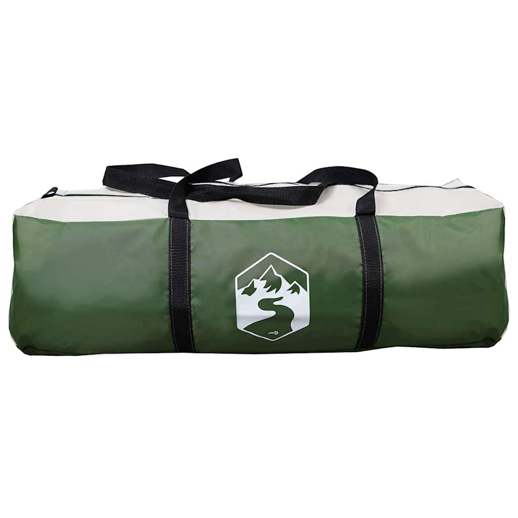 vidaXL Tunneltent met dak met opslag Groen en Wit 740 x 370 x 220 cm