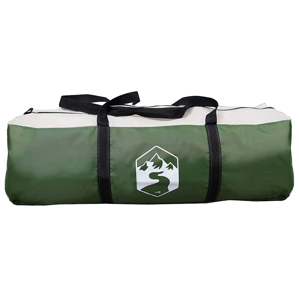 vidaXL Tunneltent met dak met opslag Groen en Wit 700 x 590 x 215 cm